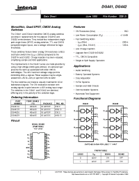 Datasheet DG441 manufacturer Intersil
